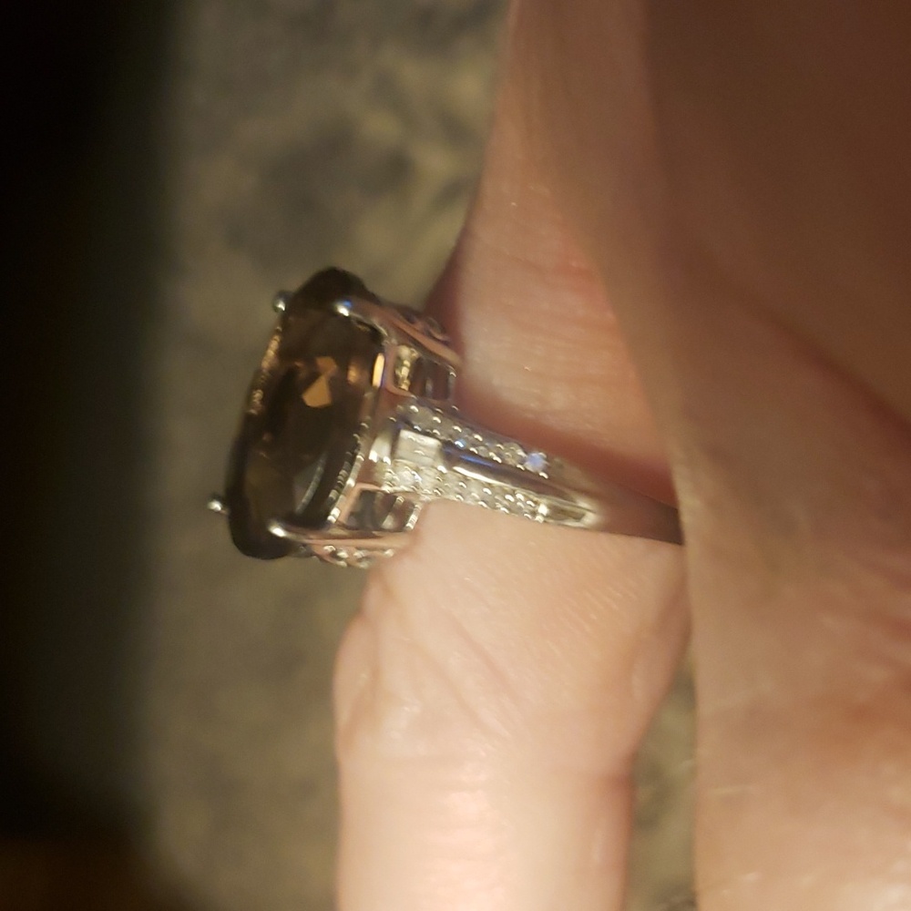 NWOT Colombianite and Diamond Ring in Platinum Over Sterling Silver 5.30 ctw - Picture 12 of 14